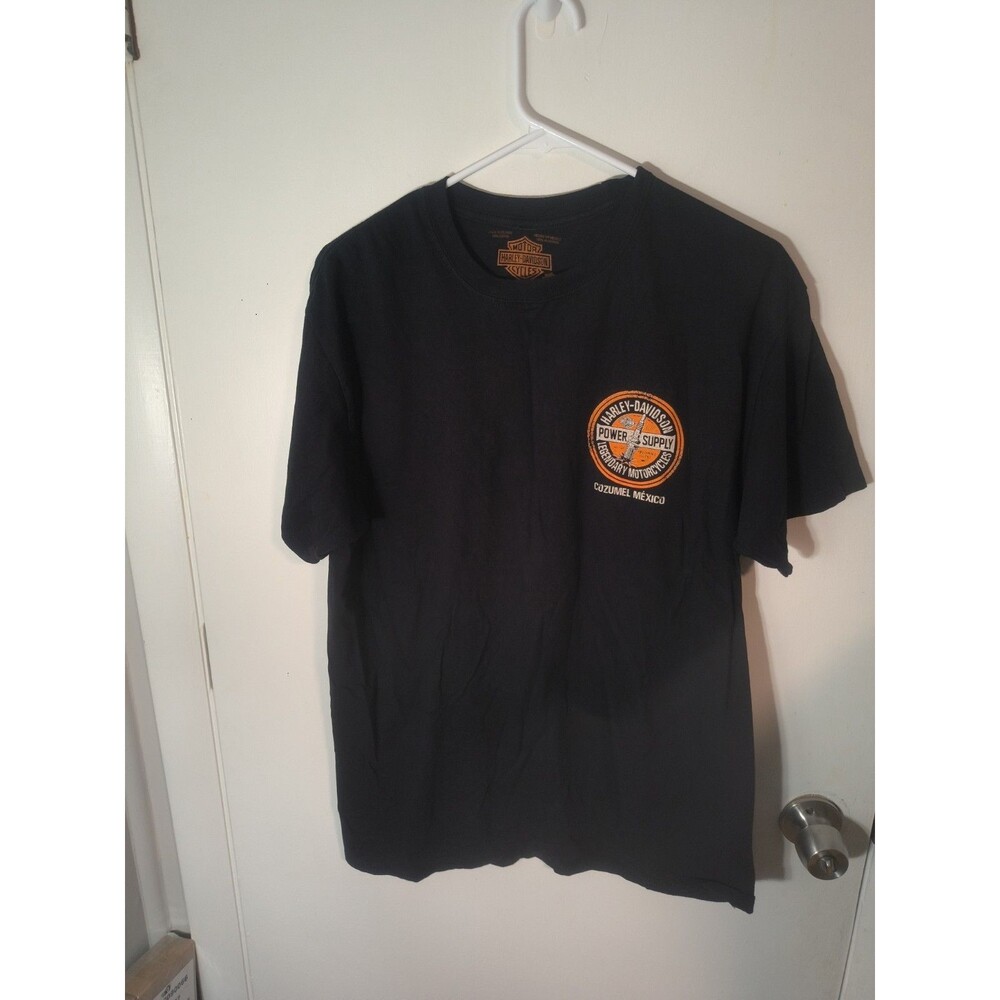 Harley Davidson Shirt Mens XL Black Cozumel Mexico Power Supply Graphic Tee
